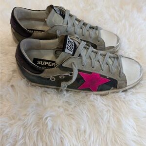 Golden Goose Superstar - Camo Canvas with Fuchsia Star